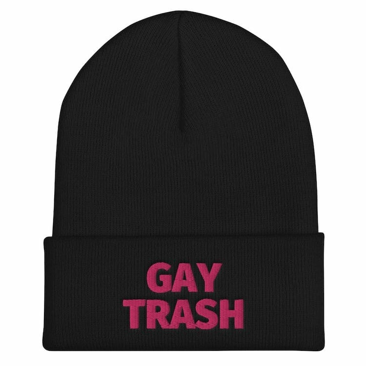 Gay Trash Cuffed Beanie - gay beanie - gay pride beanie - lgbtq beanie