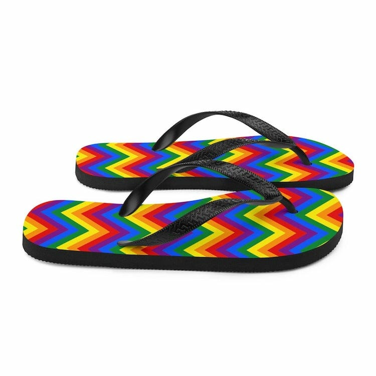 Gay Zig Zag Flip-Flops - gay flip flops - gay jandals - lgbt flip flops