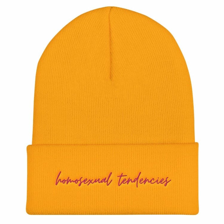 Homosexual Tendencies Cuffed Beanie - gay beanie - gay pride beanie - lgbtq beanie