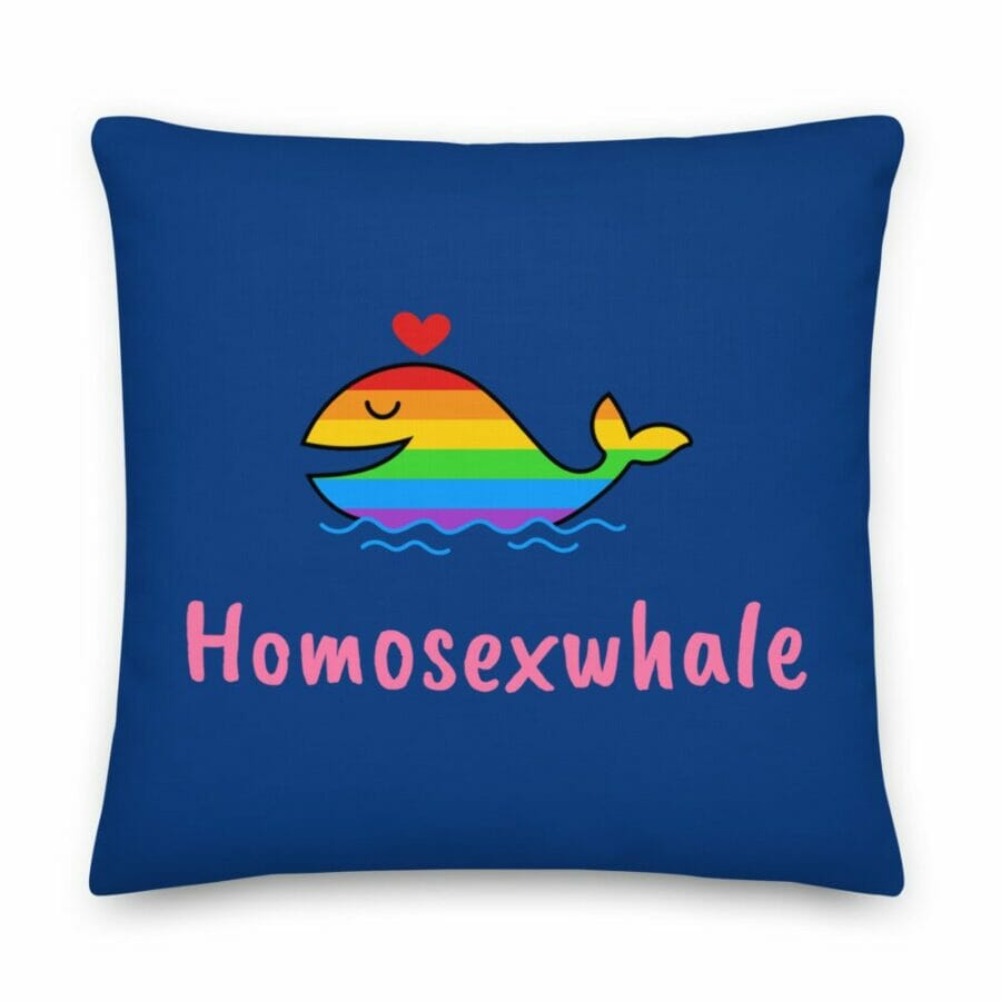 Homosexwhale Premium Pillow - gay pillow - pride pillow - lesbian pillow