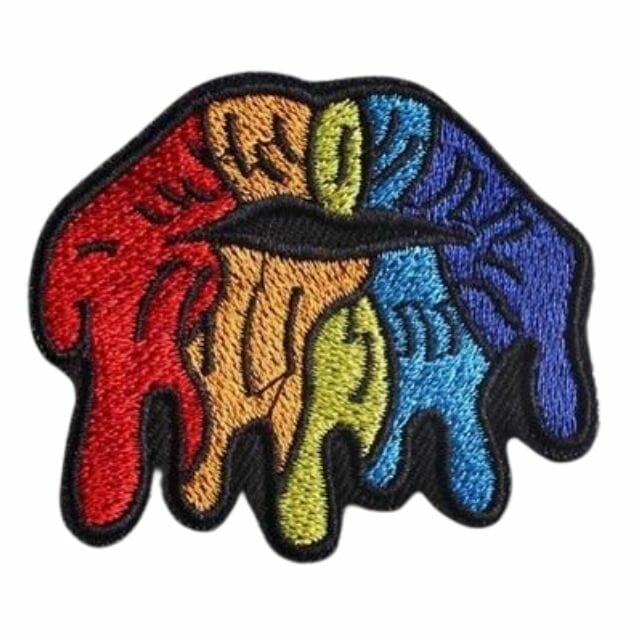 LGBT Melted Lips Iron On Embroidered Patch- lgbtq iron on patches - gay pride patch - gay patches
