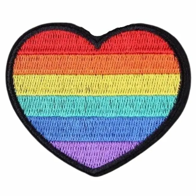 LGBT Pride Heart Iron On Patch- lgbtq iron on patches - gay pride patch - gay patches