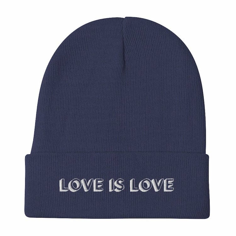 Love Is Love Embroidered Beanie - gay beanie - gay pride beanie - lgbtq beanie