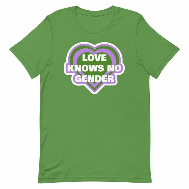 Love Knows No Gender Genderqueer T-Shirt - Gay Pride Tshirts