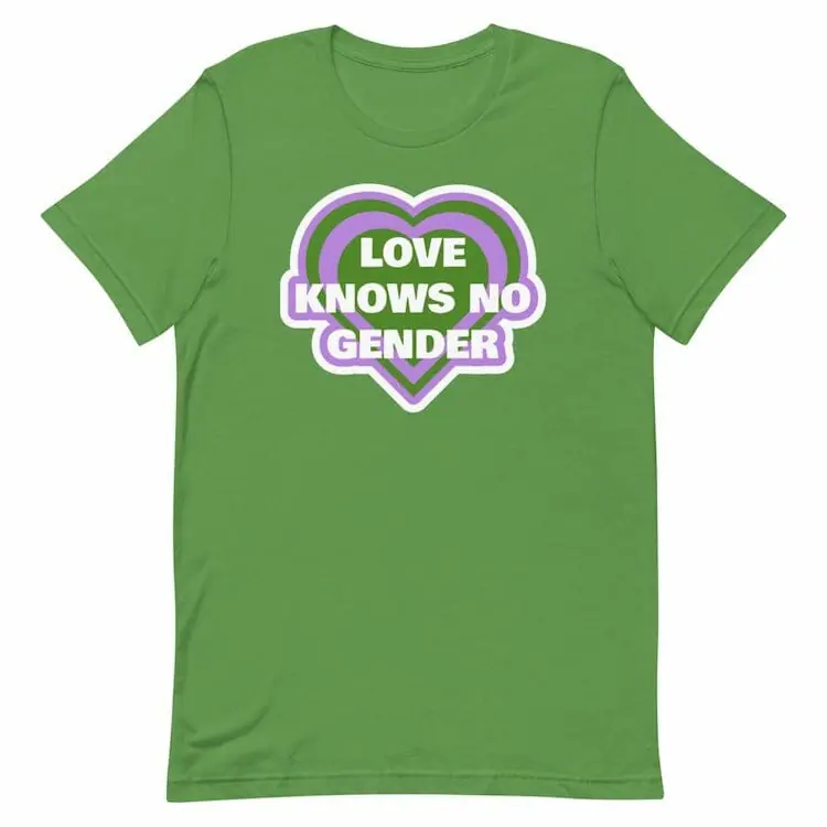 Love Knows No Gender Genderqueer T-Shirt - Gay Pride Tshirts