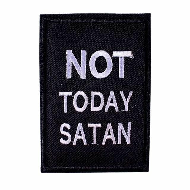 Not Today Satan Iron On Embroidered Patch- lgbtq iron on patches - gay pride patch - gay patches