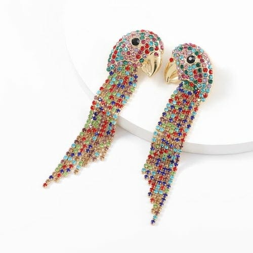 Parrot Rhinestone Earrings - gay earrings