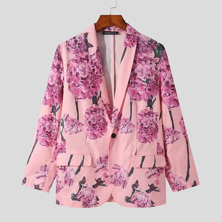 Pink Floral Blazer - gay clothing