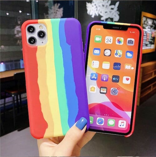 Rainbow Art Liquid Silicone iPhone Case - gay phone case - lgbt phone cases - gay pride phone case
