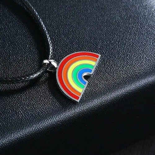 Rainbow Pendant Necklace - gay necklace - lgbt necklace - gay pride necklace - gay symbol necklace