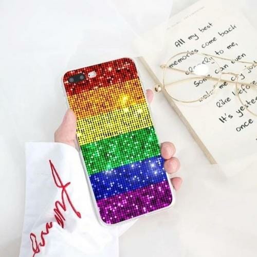 Rainbow Sequins iPhone Case - gay phone case - lgbt phone cases - gay pride phone case