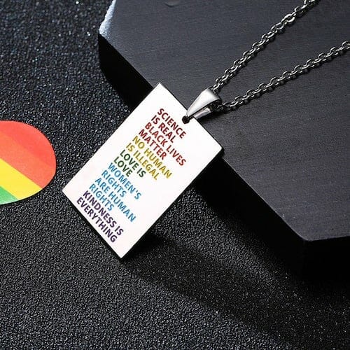 Science Is Real LGBTQ Necklace - gay necklace - lgbt necklace - gay pride necklace - gay symbol necklace