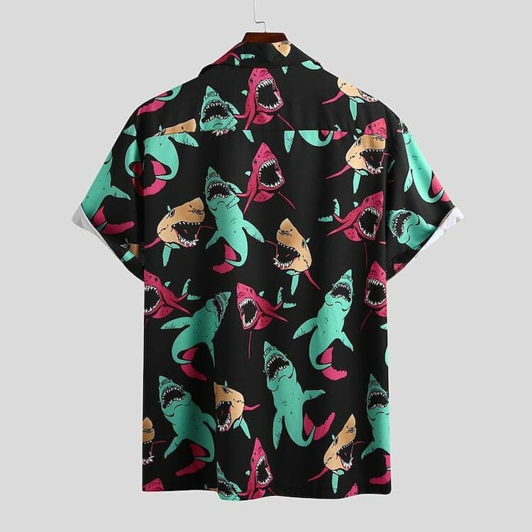 Shark Attack Short Sleeve Printed Shirt- queer shirt - gay shirt - lgbt shirt