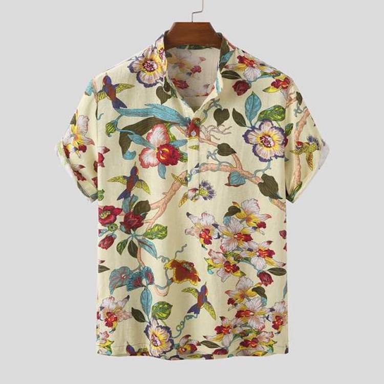 Spring Florals Short Sleeve Printed Shirt- queer shirt - gay shirt - lgbt shirt