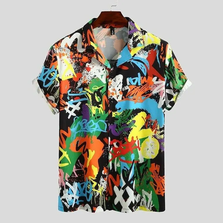 Summer Colour Explosion Short Sleeve Printed Shirt- queer shirt - gay shirt - lgbt shirt