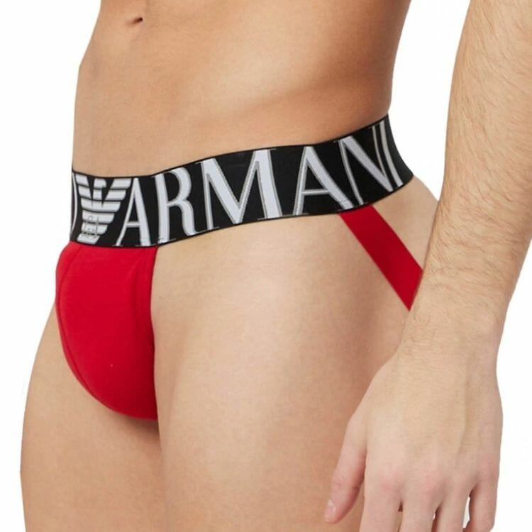 Top Men's Underwear Brands - EMPORIO ARMANI Mega Logo Jock Strap 111579-1P516
