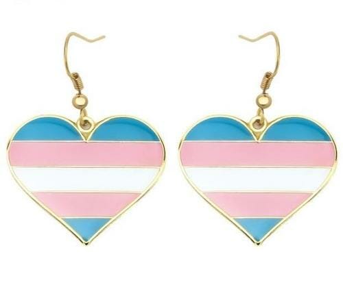 Trans Heart Earrings - gay earrings