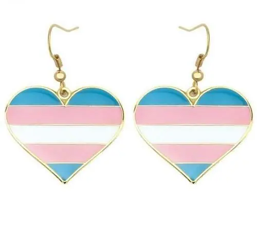 Trans Heart Earrings - gay earrings