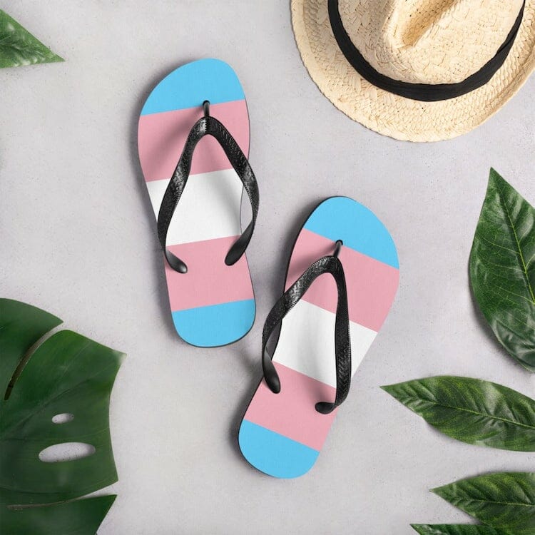 Transgender Pride Flip-Flops - gay flip flops - gay jandals - lgbt flip flops