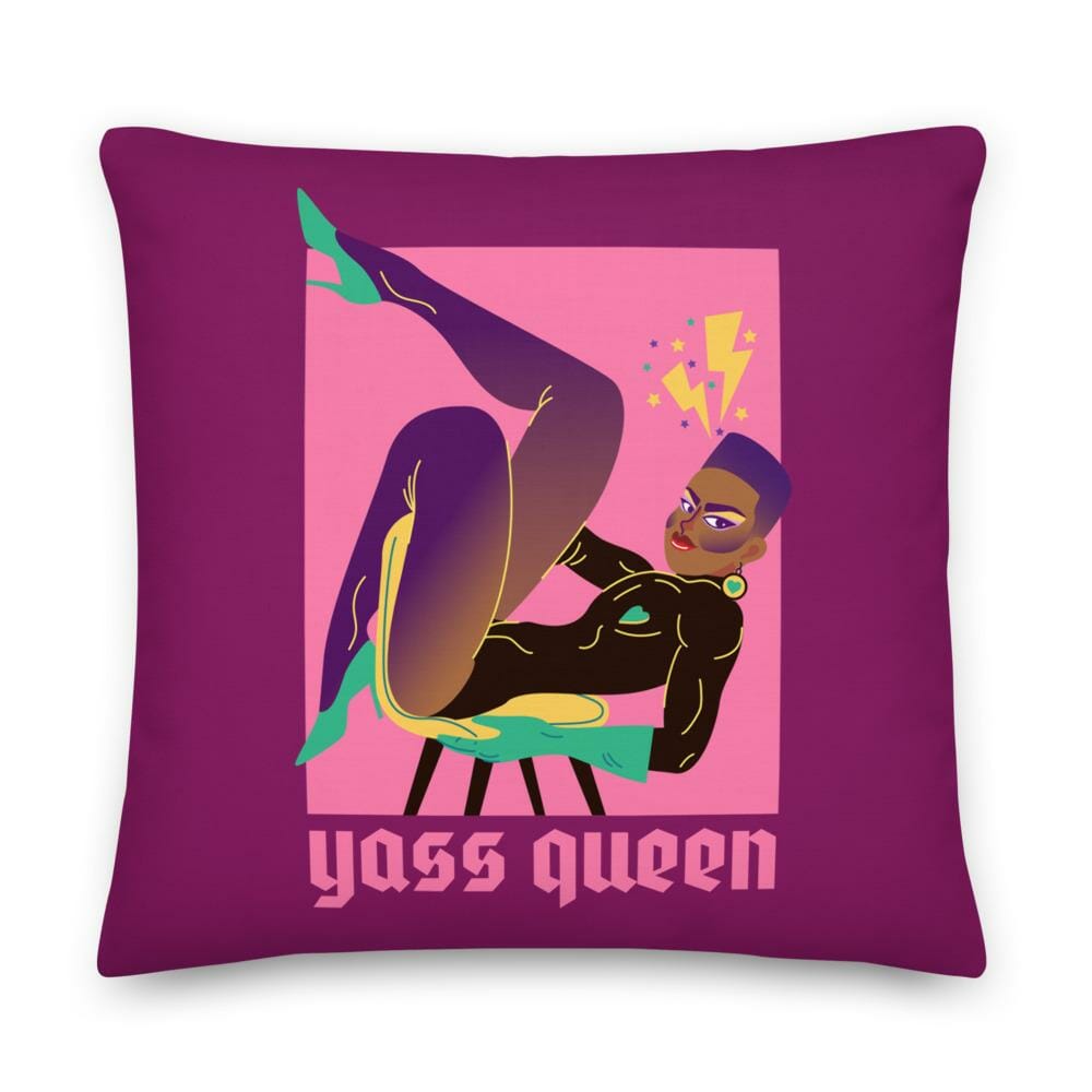 Yasss Queen Premium Pillow - gay pillow - pride pillow - lesbian pillow