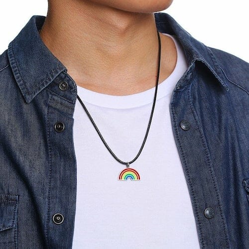 gay necklace - lgbtq necklace - subtle lgbt necklace - gay pendant 2