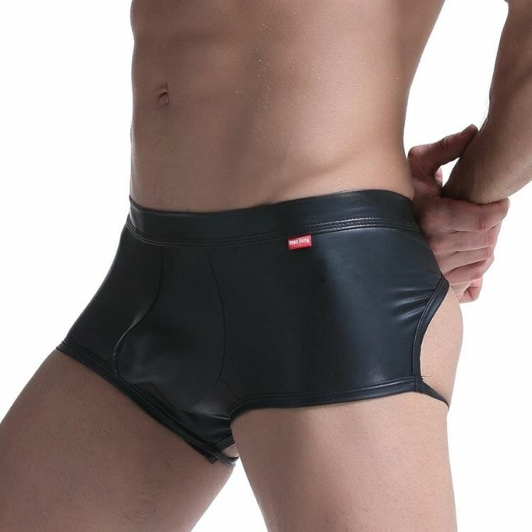 Kinky Backless Leather Underwear - gay kink gear