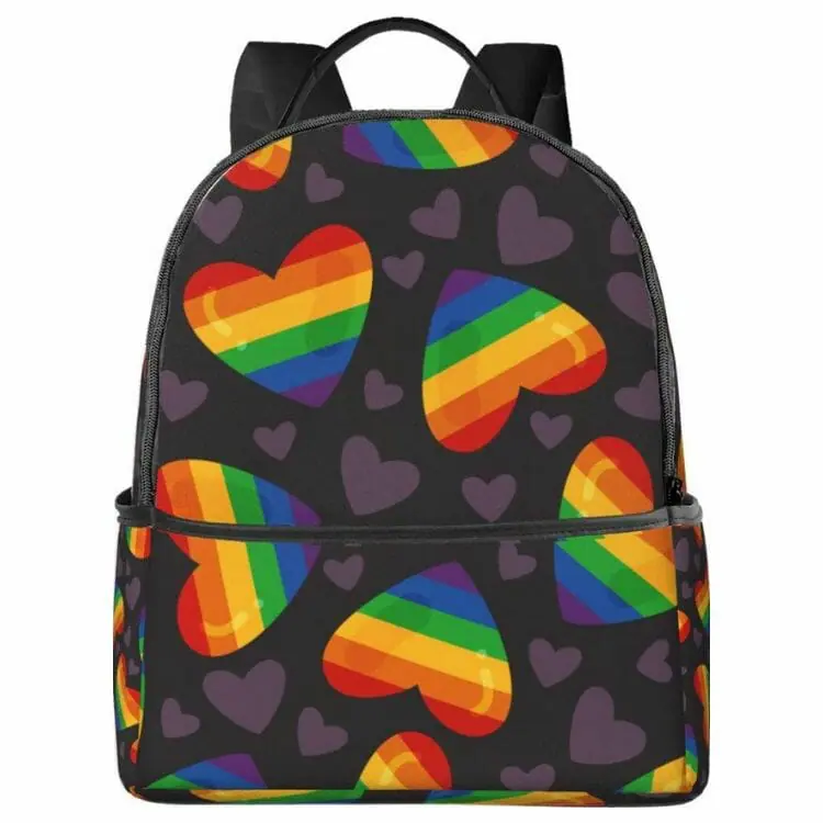 Backpack for Boys Girls Rainbow Heart - Best Gay backpacks