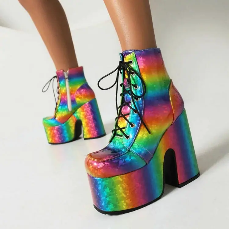 Chic Rainbow Platform Heels - Best Gay boots