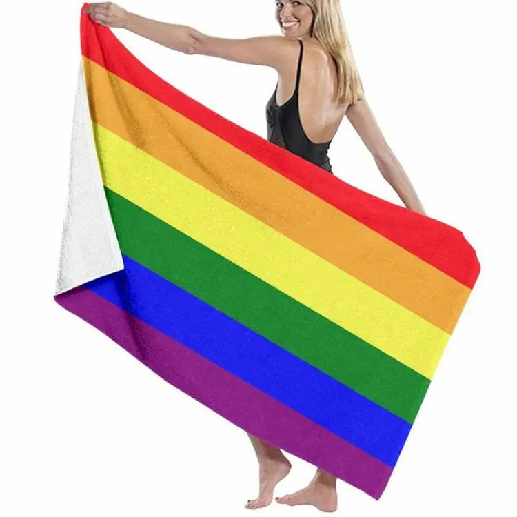 Gay Flag Microfiber Beach Towel - best gay beach towels