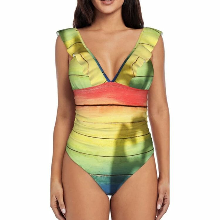 LGBT Love Rainbow Ruffle Swimsuit