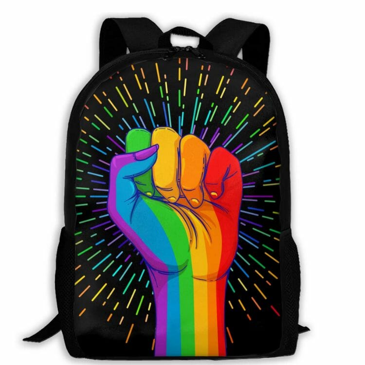 MOLIAN Rainbow Fist Gay Pride Backpack - Best Gay backpacks