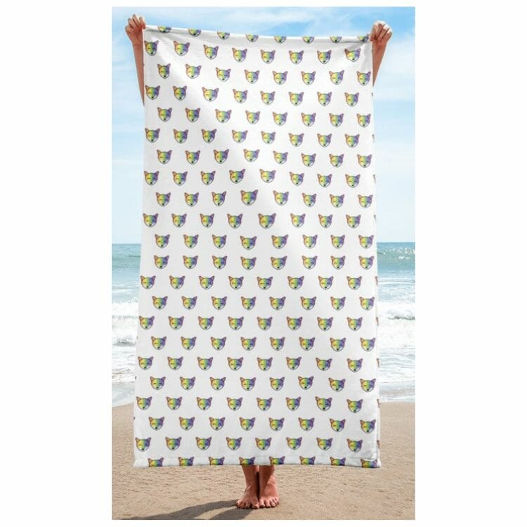 Rainbow Fox Towel - best gay beach towels