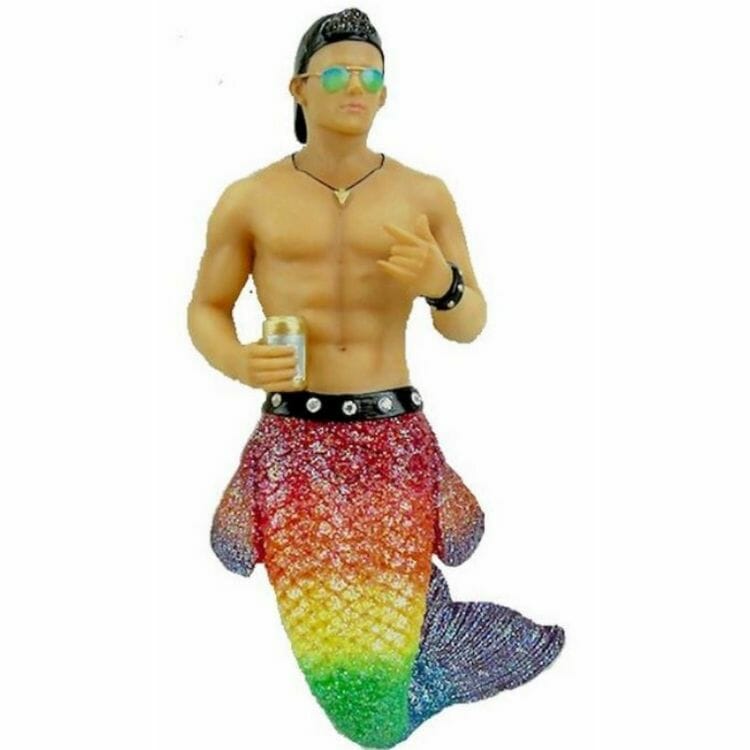 Rehoboth Rainbow Glitter Merman Ornament - Best Gay Christmas Ornaments