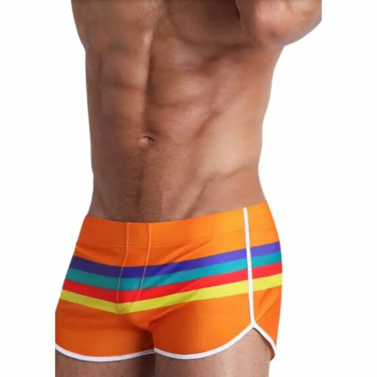 Sexy Striped Swim Trunks