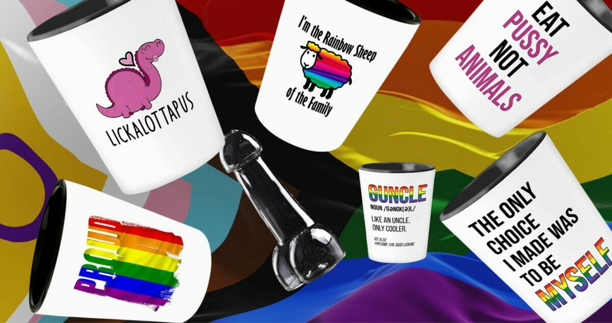 13 Best Gay Shot Glasses Raise Your Spirits With Prideful Sips