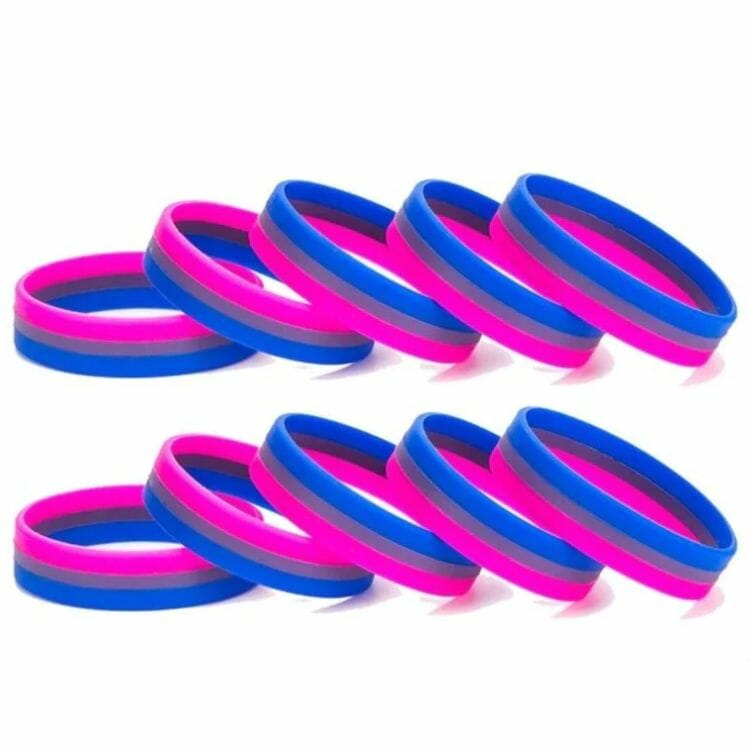 Bisexual Pride Rubber Wristband (Set Of 3)