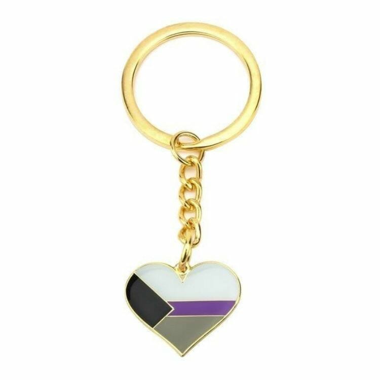 Demisexual Pride Heart Keychain