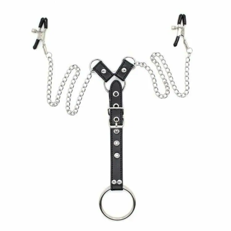 Gay Nipple Clamps With Chain And Cock Ring