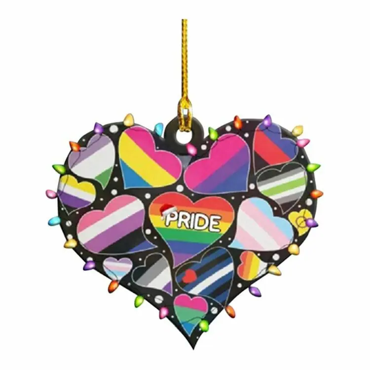 Gay Pride Wooden Hanging Pendant - Best Gay Christmas Ornaments