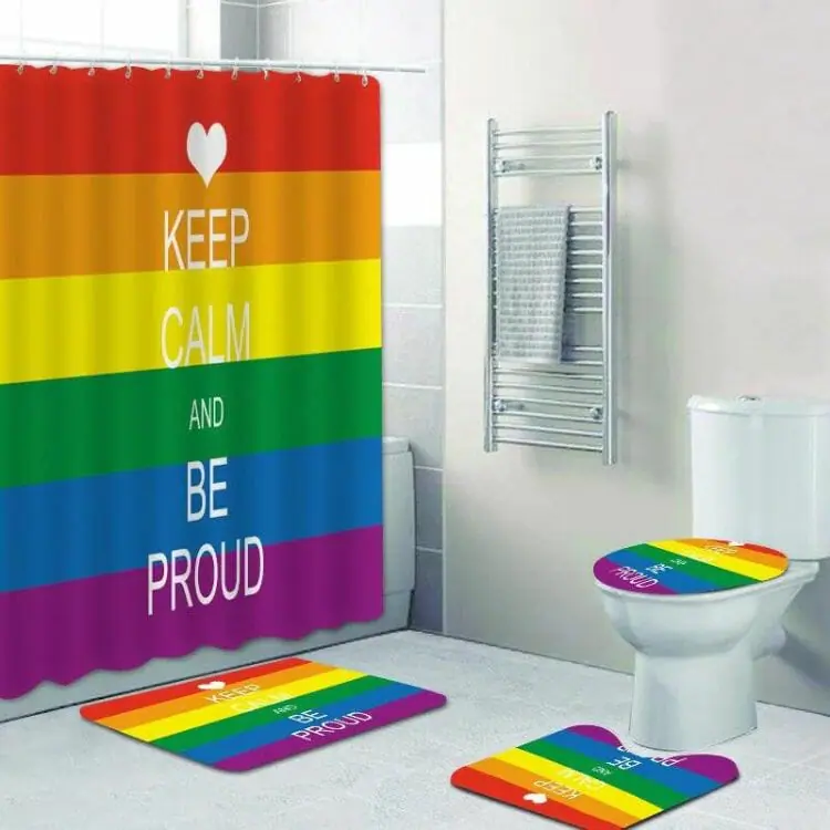 Keep Calm And Be Proud 4-Piece Shower Curtain Bathroom Set