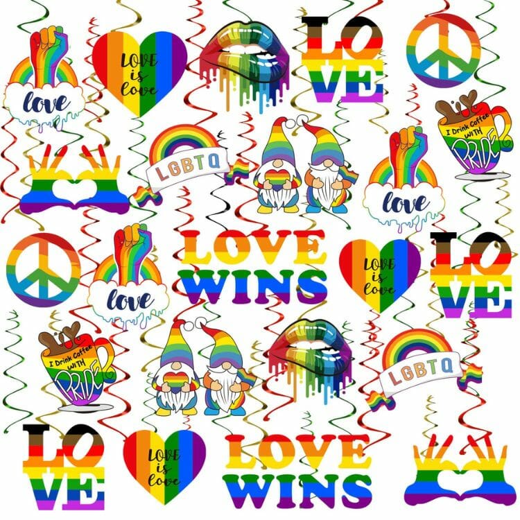 Know me Rainbow Gay Pride Hanging Swirls