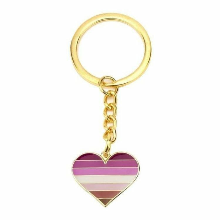 Lesbian Pride Heart Keychain