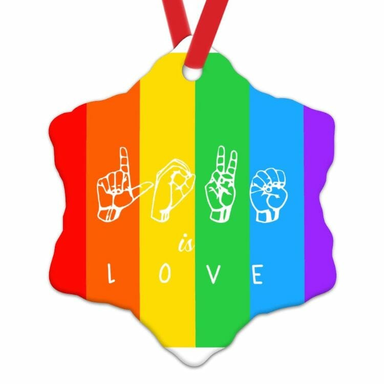 Love Peace Equality LGBT Christmas Ornaments - Best Gay Christmas Ornaments