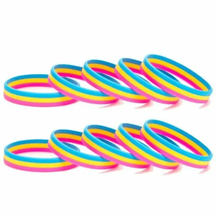 Pansexual Pride Rubber Wristband (Set Of 3) - Best Gay Wristbands