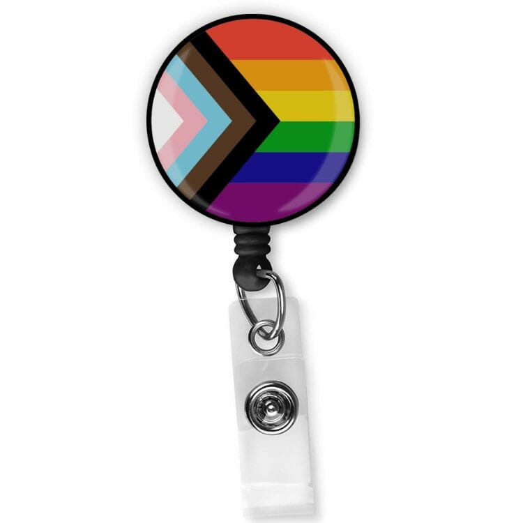 PinMaze Progress Pride Flag Badge Clip