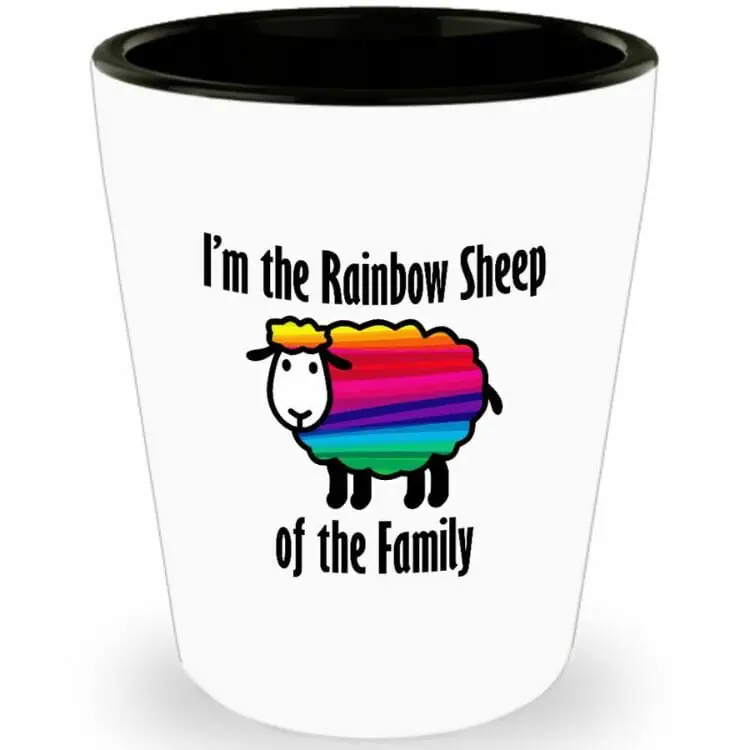 Rainbow Sheep Pride Fun Shot Glass