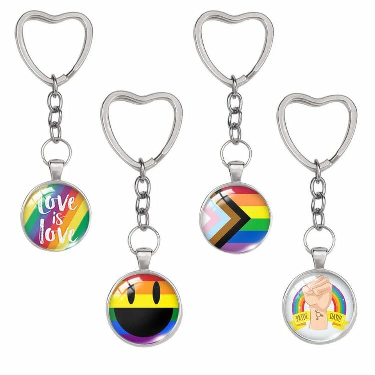 Ronglry LGBT Keychain Pride Key Rings 4pcs