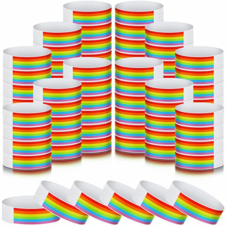 Tudomro 1200 Pcs Pride Rainbow Wristbands