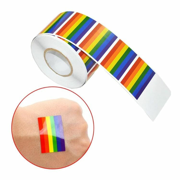 500 LGBT Pride Flag Stickers On A Roll