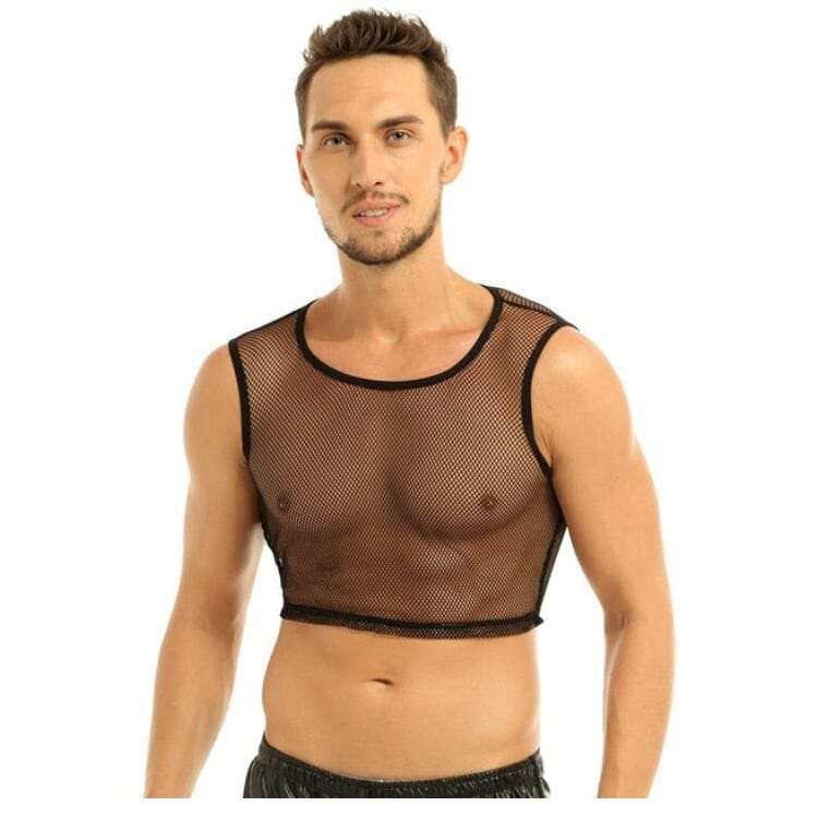 Gay Rave Outfit See-Through Crop Top